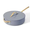 Beautiful 5.5 Quart Ceramic Non-Stick Saute Pan, Cornflower Blue by Drew Barrymore