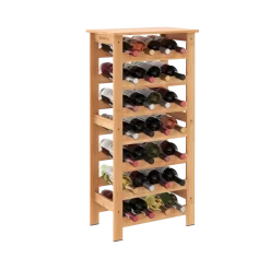 ClosetMaid 28-Bottle Bamboo Wine Rack Free-Standing Shelving Unit
