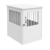 ClosetMaid Pet Crate End Table Furniture for Small Dogs or Cats Under 12 lbs, White Wood Finish