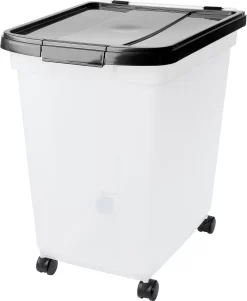 Frisco WeatherPro Airtight Pet Food Storage Container, For Dog Cat Bird and Other Pet Food Storage Bin 50 lbs / 65 qt, Black