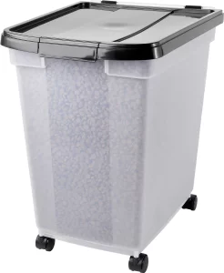 Frisco WeatherPro Airtight Pet Food Storage Container, For Dog Cat Bird and Other Pet Food Storage Bin 50 lbs / 65 qt, Black