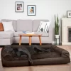 FurHaven Plush & Suede Full Support Orthopedic Sofa Dog & Cat Bed, Espresso, Jumbo Plus