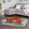 FurHaven Plush & Suede Full Support Orthopedic Sofa Dog & Cat Bed, Gray, Jumbo