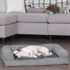 FurHaven Plush & Suede Full Support Orthopedic Sofa Dog & Cat Bed, Gray, Medium