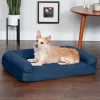 FurHaven Quilted Orthopedic Sofa Cat & Dog Bed w/ Removable Cover, Navy, Medium