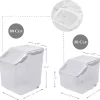 HANAMYA BPA Free Pet Food Storage Container & Measuring Cup 15lbs, White
