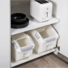 HANAMYA Pet Food Storage Container with Measuring Cup 10lbs, White & Gray