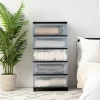 Iris 5 Drawer Rolling Storage Cart, 1 Pack, Black