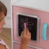 KidKraft Uptown Pastel Wooden Play Kitchen with Chalkboard, Play Phone, and See-Through Doors, Gift for Ages 3+