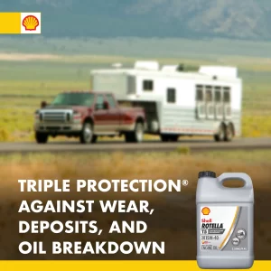 Shell Rotella T5 Synthetic Blend 15W-40 Diesel Engine Oil, 2.5 Gallon