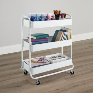Simply Tidy Hudson Rolling Cart, White