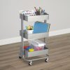 Simply Tidy Lexington 3-Tier Rolling Cart, Gray