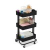 Simply Tidy Lexington 3-Tier Rolling Cart, Matte Black