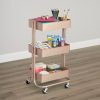 Simply Tidy Lexington 3-Tier Rolling Cart, Rose Gold