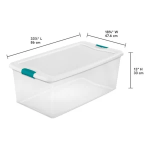 Sterilite 106 Qt Plastic Storage Container (4 Pack) and 64 Qt Box (6 Pack)