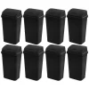 Sterilite 13 Gallon Swing Top Lid Wastebasket Trash Can, Black (8 Pack)