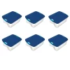 Sterilite 14449606 12 Gallon/45 Liter Latch and Carry, True Blue Lid & Clear Base with Blue Aquarium Latches, 6-Pack