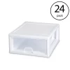 Sterilite 16 Qt Single Box Modular Stacking Storage Drawer Container (24 Pack)