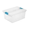 Sterilite 16 qt. Plastic Deep Clip Storage Box Container in Clear, 8 Pack and Medium Clip Box in Clear, 4 Pack