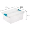 Sterilite 16 qt. Plastic Deep Clip Storage Box Container in Clear, 8 Pack and Medium Clip Box in Clear, 4 Pack