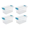 Sterilite 16 qt. Plastic Deep Clip Storage Box Container in Clear, 8 Pack and Medium Clip Box in Clear, 4 Pack