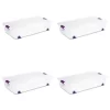 Sterilite 17611704 60 Quart/57 Liter ClearView Latch Wheeled Underbed Box, Clear Lid and Base with Sweet Plum Latches and Wheels, 4-Pack