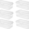 Sterilite 18058606 Large Flip Top, Clear, 6-Pack