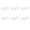 Sterilite 19608006 41 Quart/39 Liter Underbed Storage Box, Clear with White Lid, 6-Pack