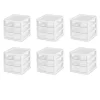 Sterilite 20738006 Small 3 Drawer Unit, White Frame with Clear Drawers, 6-Pack