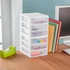Sterilite 20738006 Small 3 Drawer Unit, White Frame with Clear Drawers, 6-Pack