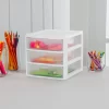 Sterilite 20738006 Small 3 Drawer Unit, White Frame with Clear Drawers, 6-Pack