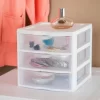 Sterilite 20738006 Small 3 Drawer Unit, White Frame with Clear Drawers, 6-Pack