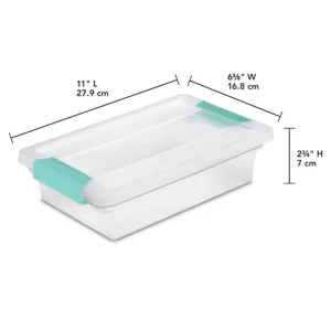 Sterilite Large Clip 5.5 Qt. Storage Box Container (6-Pack) + Small Clip Box (6-Pack)