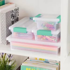 Sterilite Large Clip 5.5 Qt. Storage Box Container (6-Pack) + Small Clip Box (6-Pack)