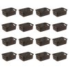 Sterilite Small 11 Inch Long Weave Storage Basket Organizer, Espresso (16 Pack)