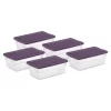 Sterilite Stackable 6 Qt Storage Box Container, Clear, Purple Lid (90 Pack)