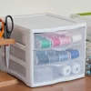 Sterilite White and Clear Countertop 3-Drawer Desktop Storage Unit (12 Pack)