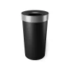 Umbra Vento Open Top 16.5-Gallon Kitchen Trash Large, Garbage Can for Indoor, Outdoor or Commercial Use, Black/Nickel