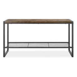 Whitmor Modern Industrial Entryway Bench Shoe Storage, Brown