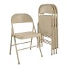 Mainstays Steel Folding Chair (4 Pack), Beige