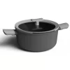 BergHOFF Leo 5.8 qt. Aluminum Nonstick Stock Pot in Grey with Glass Lid