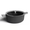 BergHOFF Leo 6.5 qt. Aluminum Nonstick Stock Pot in Grey with Glass Lid