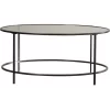 Meyer&Cross Orwell 36 in. Blackened Bronze Medium Round Glass Coffee Table with Shelf