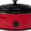 NESCO 4816-12, Roaster Oven with Porcelain Cookwell, Red, 6 quart, 750 watts