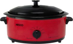NESCO 4816-12, Roaster Oven with Porcelain Cookwell, Red, 6 quart, 750 watts