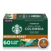 Starbucks Medium Roast K-Cup Coffee Pods, Colombia for Keurig Brewers, 6 boxes (60 pods total)