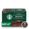 Starbucks Medium Roast K-Cup Coffee Pods, Mocha for Keurig Brewers, 6 boxes (60 pods total)