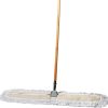 Tidy Tools Commercial Dust Mop & Floor Sweeper – 36 X 5 in. Cotton Reusable Mop Head, Wooden Broom Handle & Metal Frame