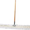 Tidy Tools Commercial Dust Mop & Floor Sweeper – 48 x 5 in. Cotton Reusable Mop Head, Wooden Broom Handle & Metal Frame