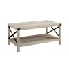 Walker Edison Sedalia Modern Farmhouse Metal X Coffee Table, 40 Inch, White Oak